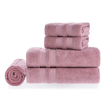 Jogo de Toalha de Banho Karsten Unika Pétala Rosa 5 Peças 100% Algodão 86x150cm