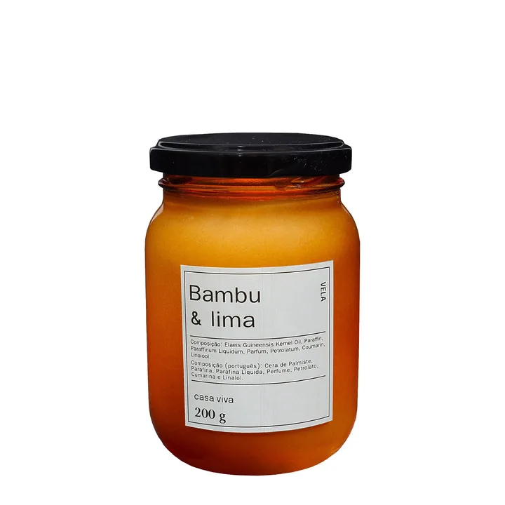 Vela Aromática Bambu & Lima Âmbar Branca 8,9x6cm Casa Viva, imagem 1 de 2