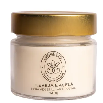 Vela Aromática Perfumada Aroma Cereja E Avelã Clássica 140g - Essence & Co