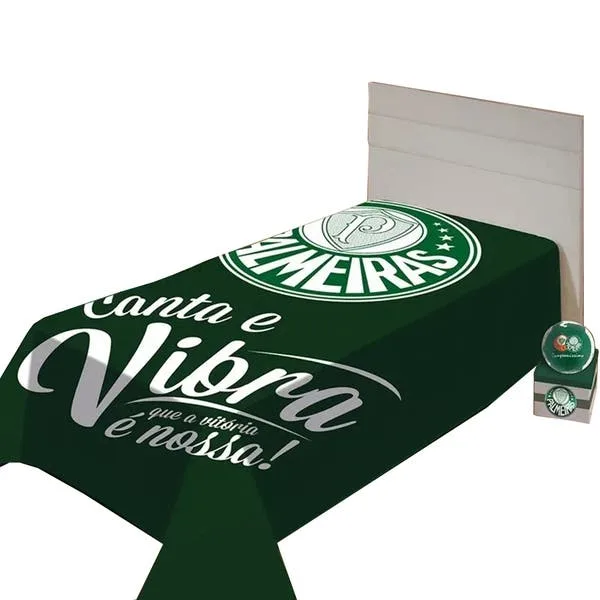 Cobertor Palmeiras Solteiro Raschel Plus 1,50x2,20 Jolitex, imagem 1 de 6