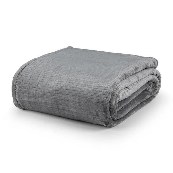 Cobertor Queen Dublin Manta Flannel Ultrasoft - Cinza Lunar - 100% Poliéster, imagem 1 de 2