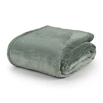 Cobertor Queen Dublin Manta Flannel Ultrasoft - Verde Louro - 100% Poliéster