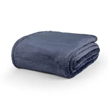 Cobertor Queen Dublin Manta Flannel Ultrasoft - Azul Noturno - 100% Poliéster