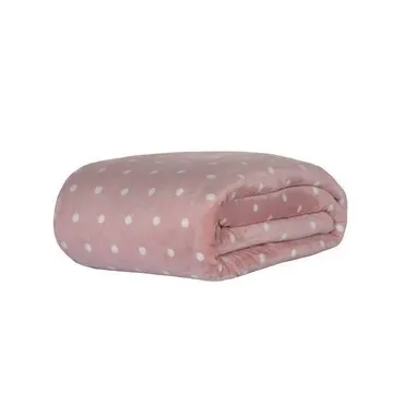 Cobertor/manta Blanket Vintage Poá Rosa Queen Kacyumara